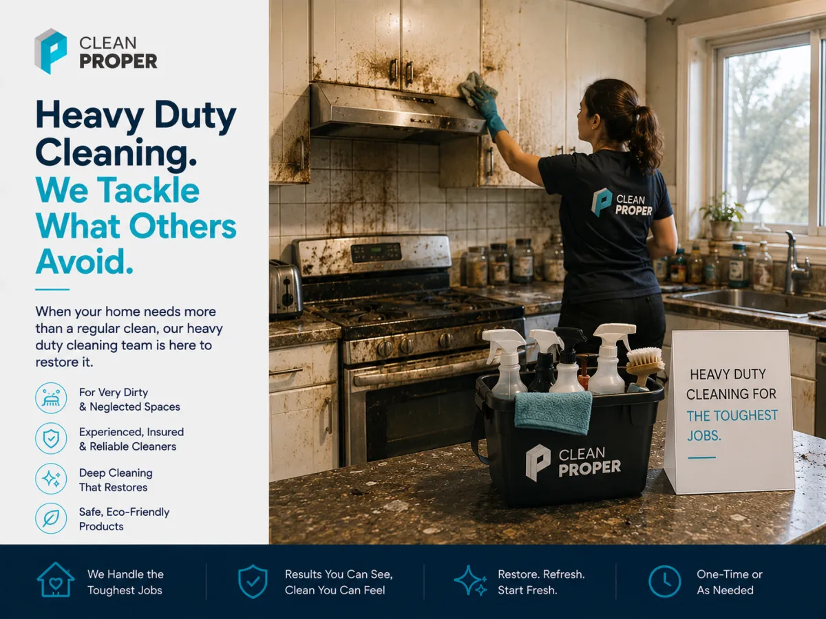 An intensive heavy-duty clean restoring a neglected kitchen